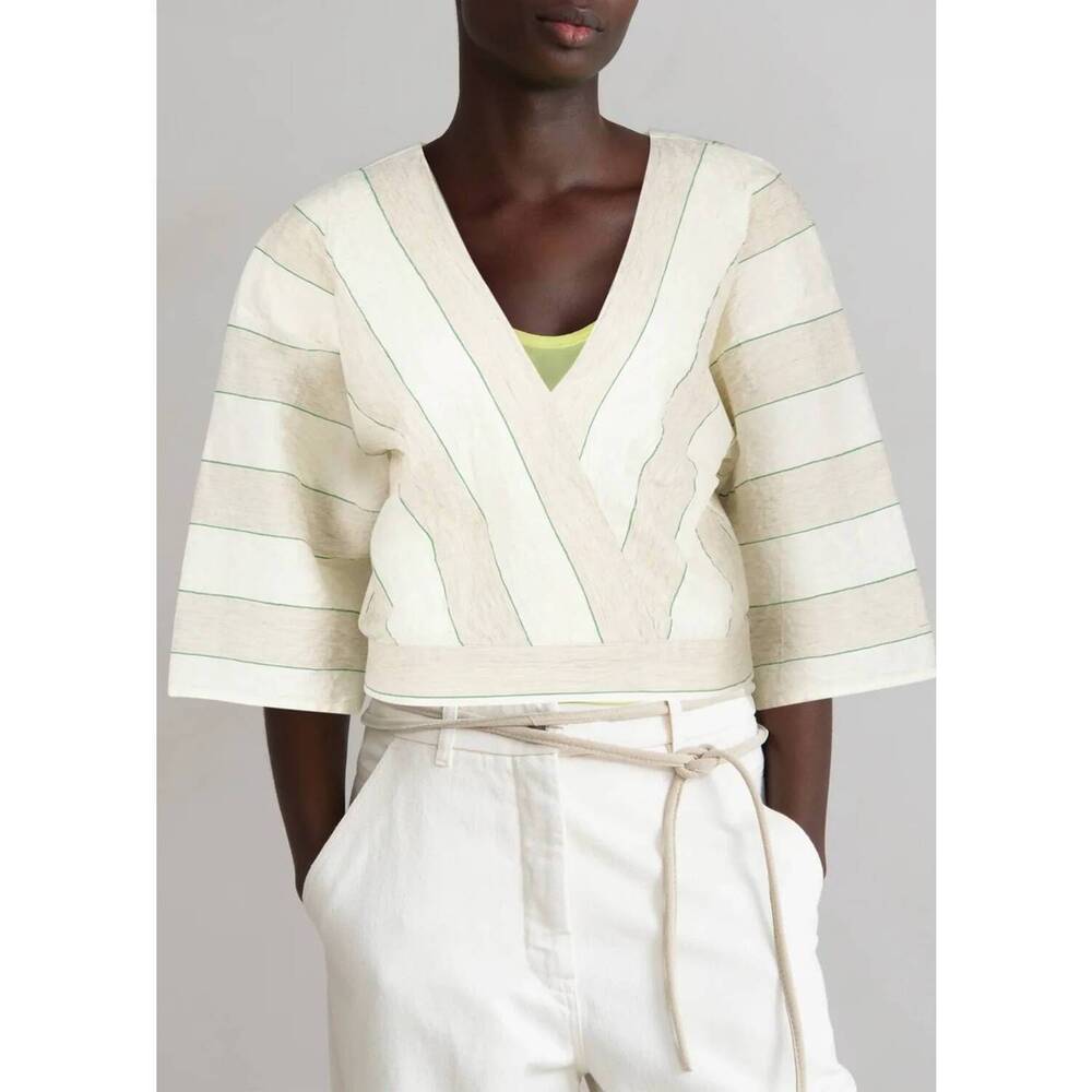 NEW HUMANOID lesly v-neck blouse in milk
